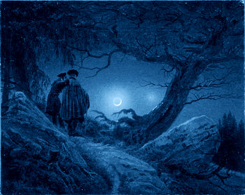 Dos hombres contemplando la luna (Caspar David Friedrich)